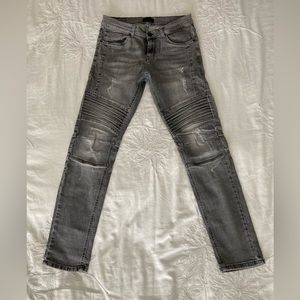 Zara Man Mens Moto jeans in gray size 31